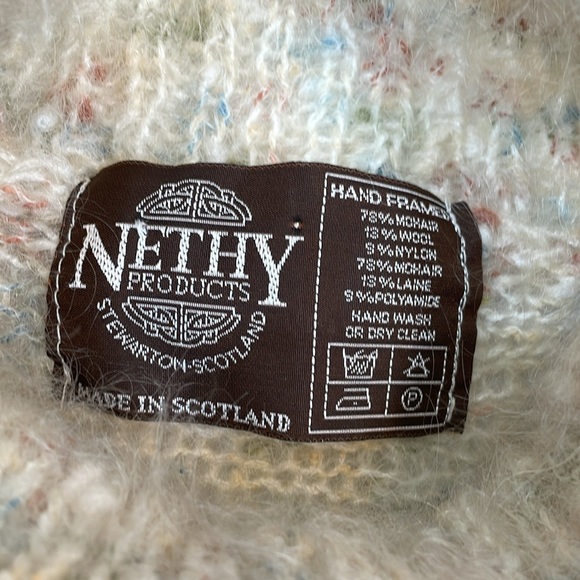 Nethy Products Sweater Made In Scotland Hand Framed Chunky Oversized Mohair Wool - Picture 9 of 9